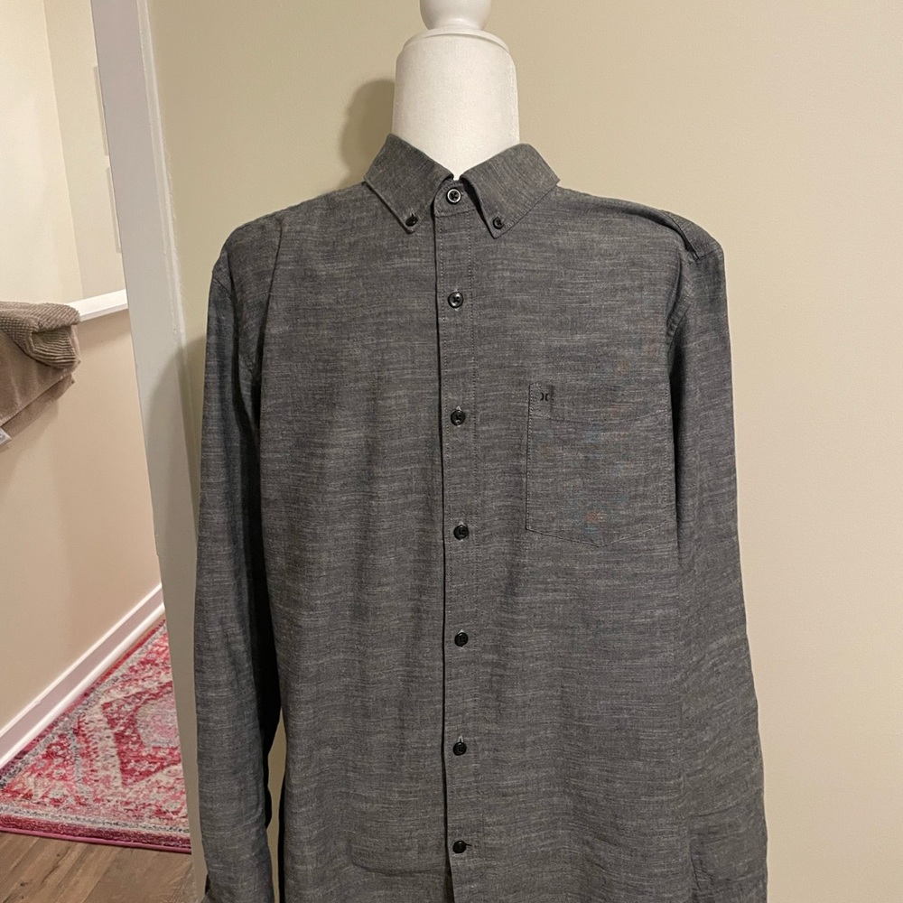 Long sleeve charcoal Hurley  Classic Fit  shirt